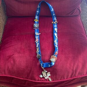 Blue Kids Toy Lanyard with Character Pins
